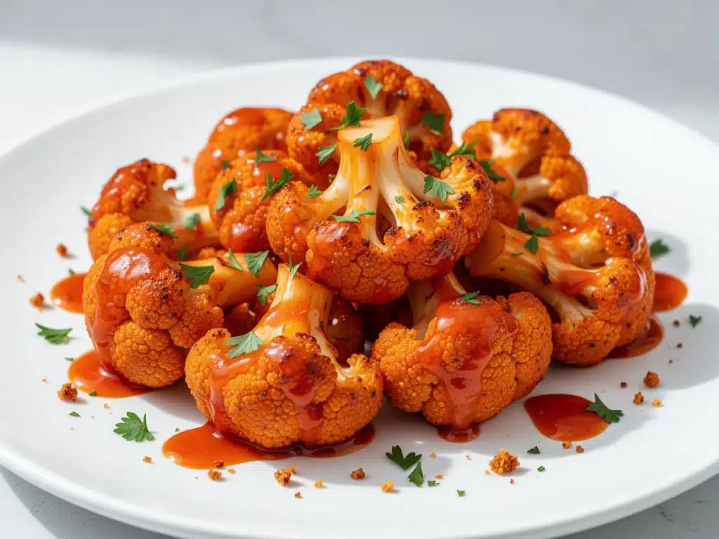 air fryer buffalo cauliflower wings - featured image