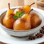 cinnamon spiced canned pears - featured image