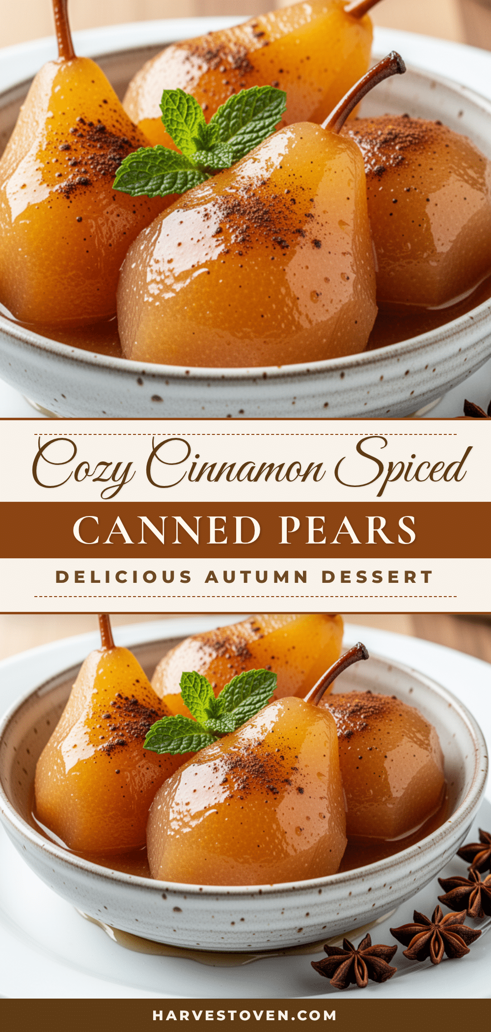 cinnamon spiced canned pears recipe