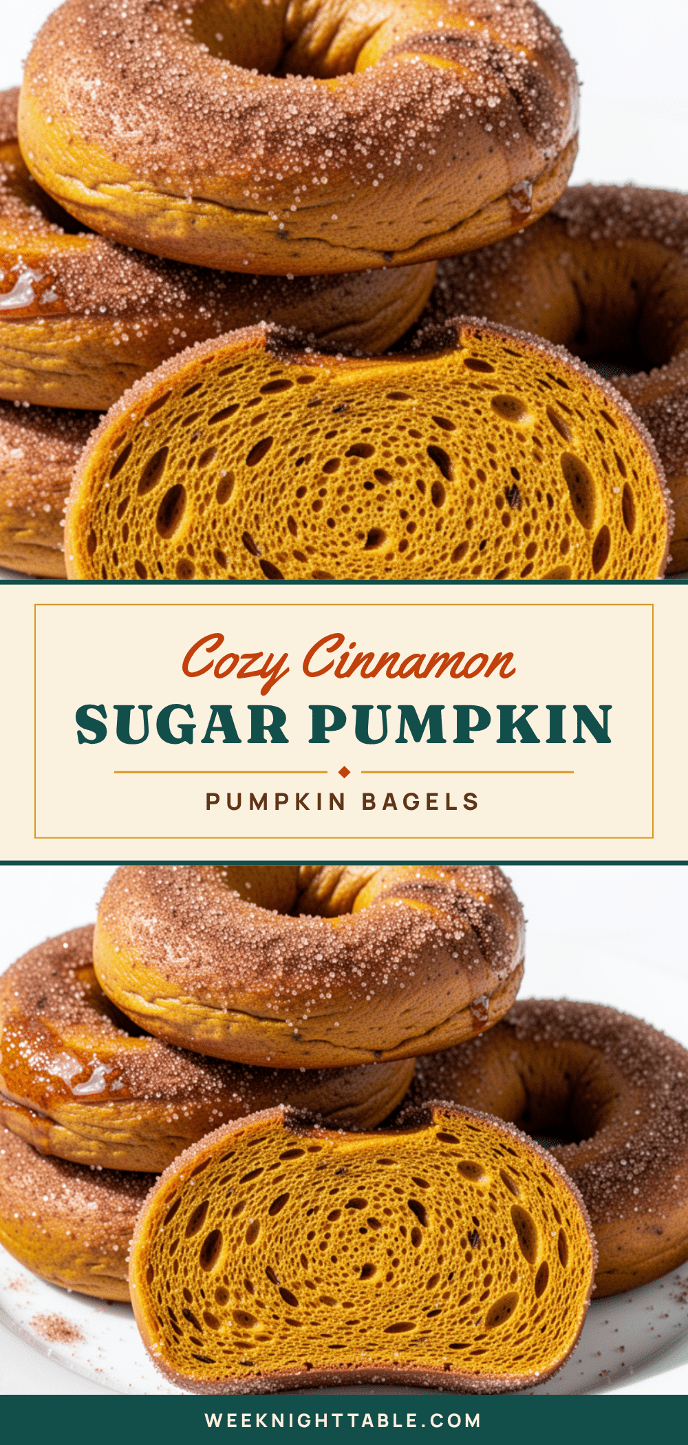 Cinnamon Sugar Pumpkin Bagels recipe