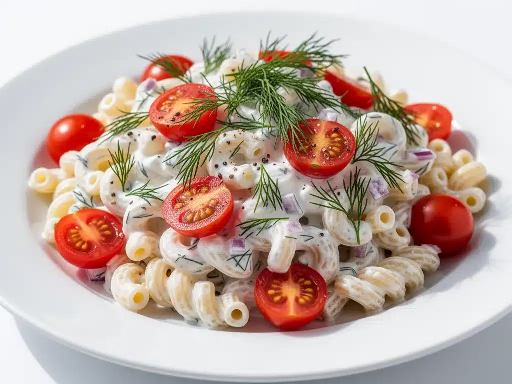 creamy dill pasta salad preparation steps
