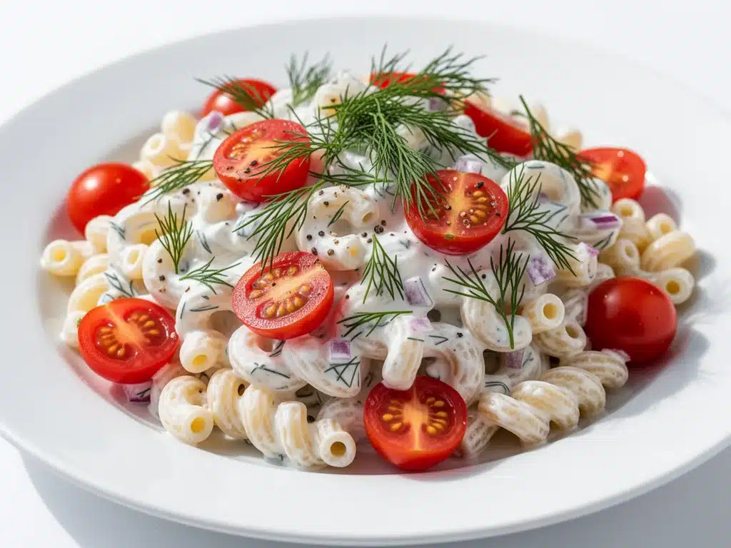 creamy dill pasta salad - featured image