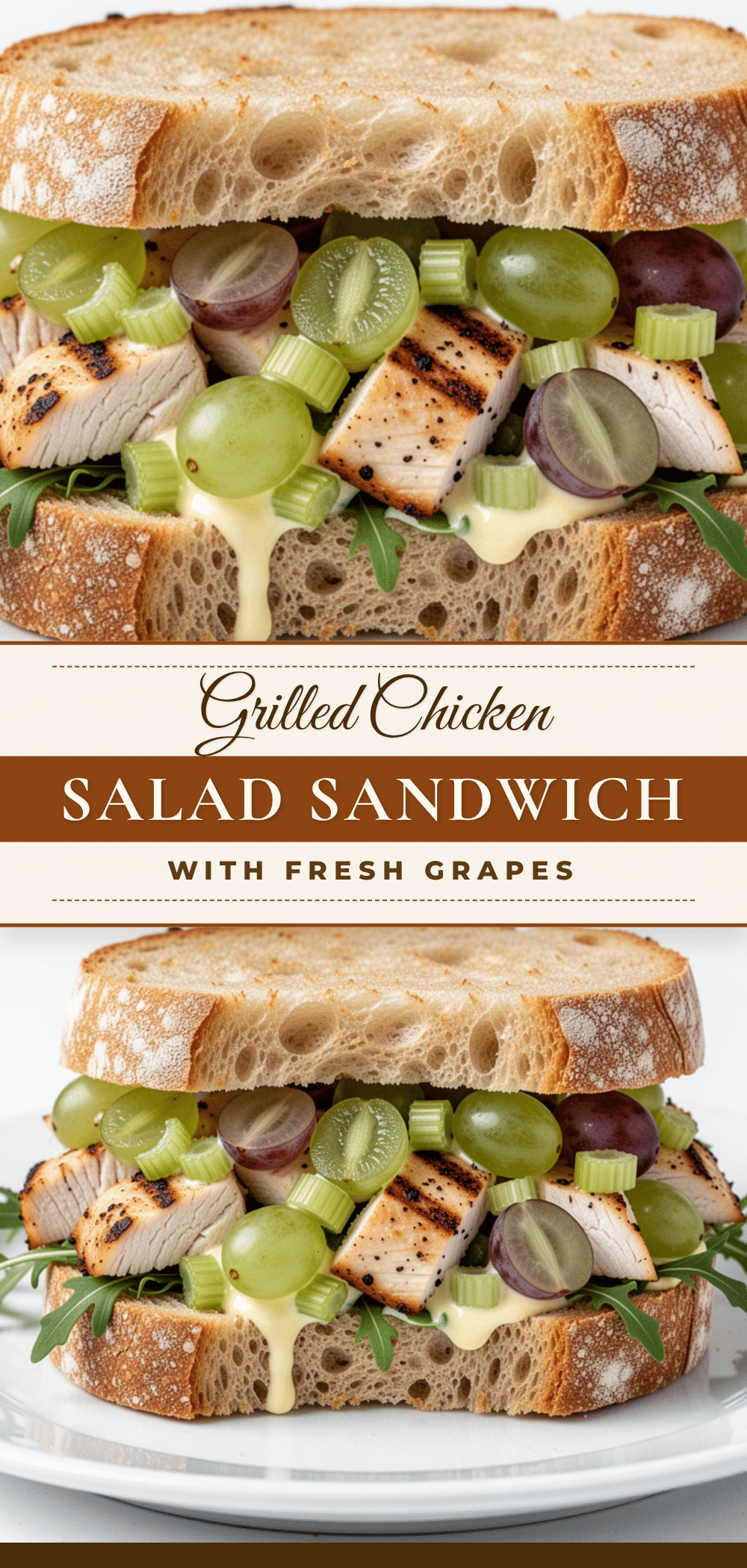 creamy grilled chicken salad sandwich with grapes recipe