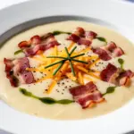 creamy potato soup with crispy bacon - featured image