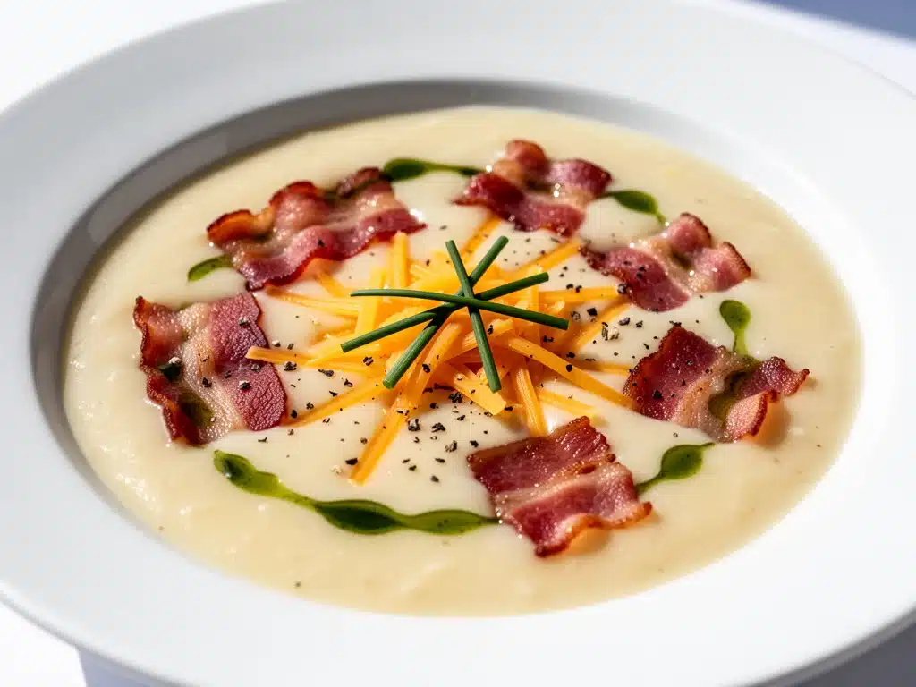 creamy potato soup with crispy bacon - featured image