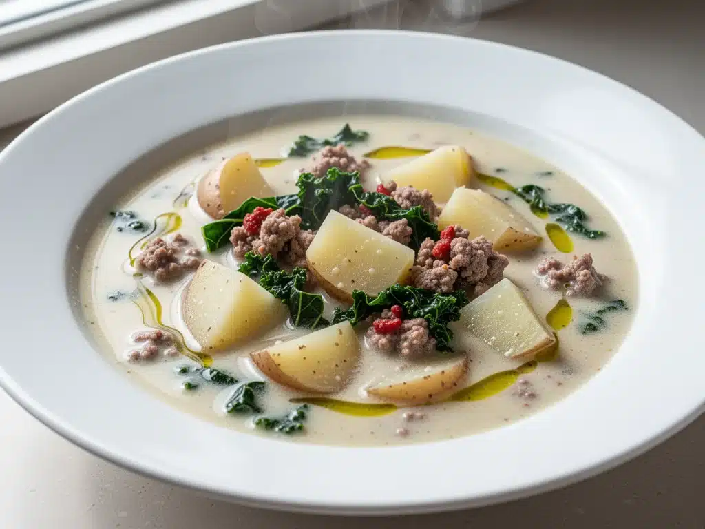 creamy sausage and potato soup - featured image