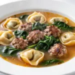 creamy sausage tortellini soup with spinach - featured image