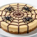 creamy spider web cheesecake - featured image