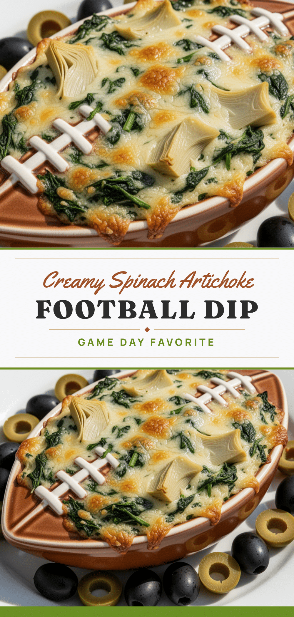 Creamy Spinach Artichoke Football Dip recipe