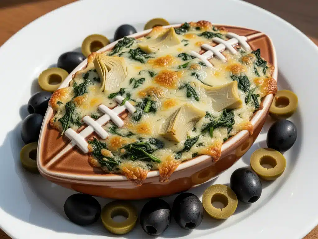 Creamy Spinach Artichoke Football Dip - featured image