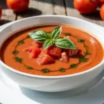 creamy tomato basil soup - featured image