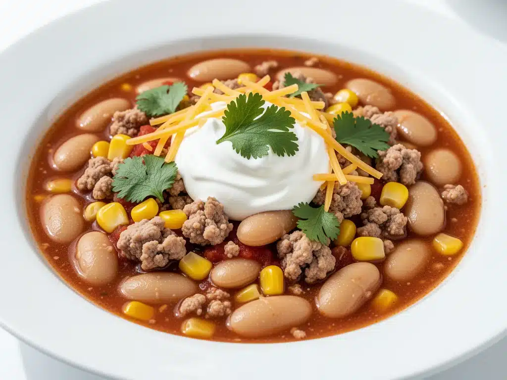 creamy white bean turkey chili - featured image