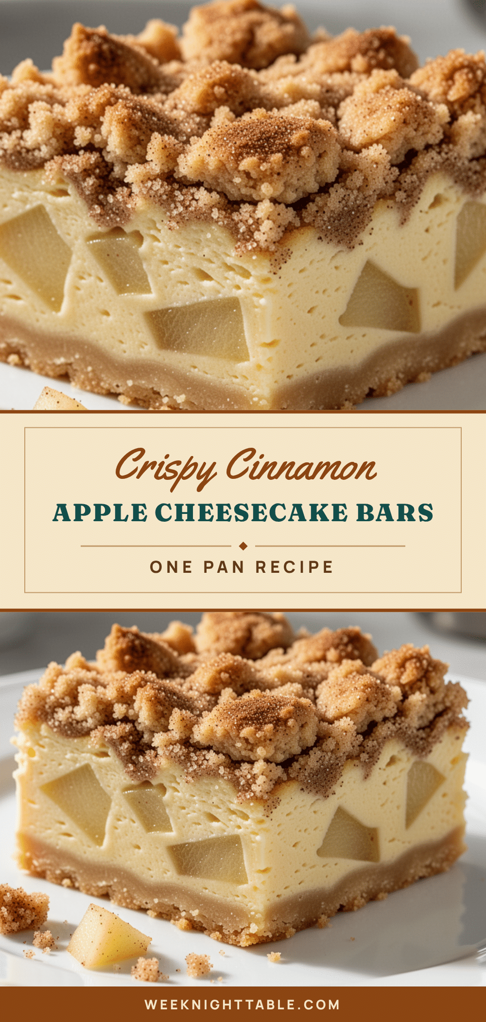 crispy apple cheesecake bars recipe