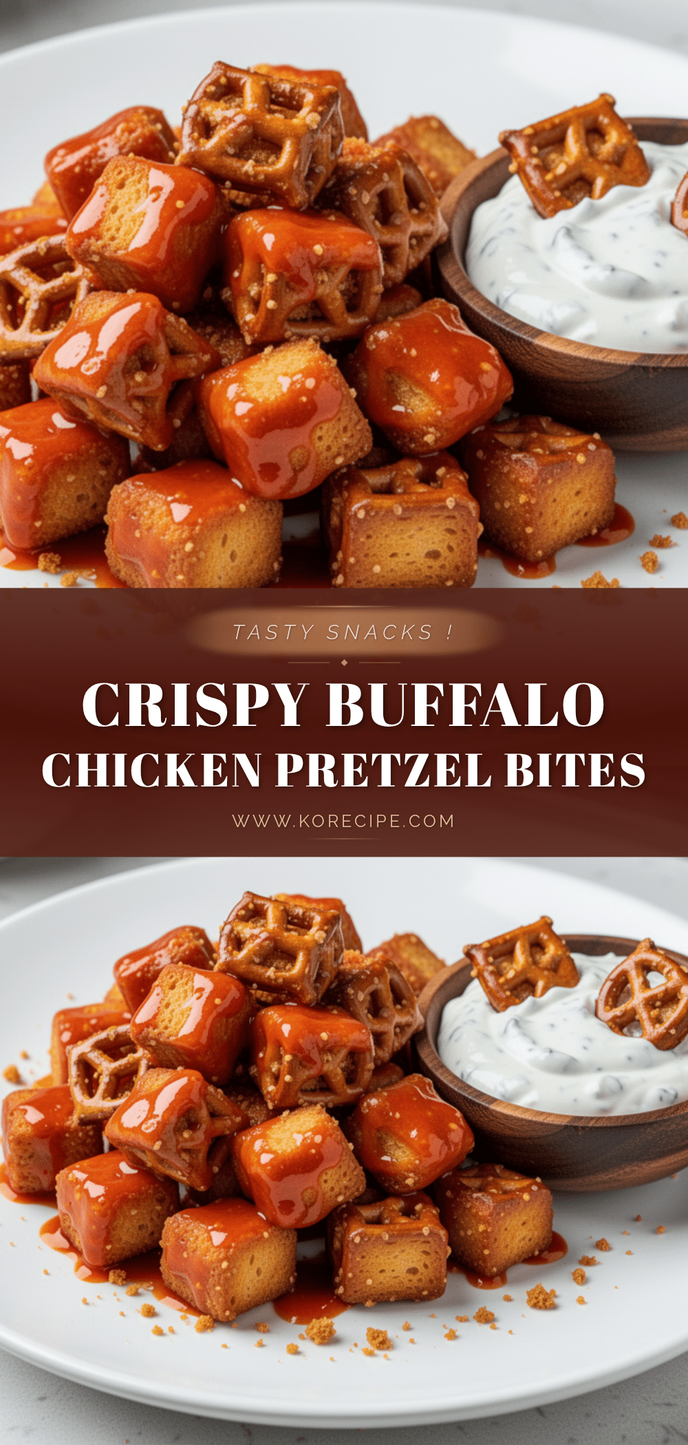 Crispy Buffalo Chicken Pretzel Bites recipe