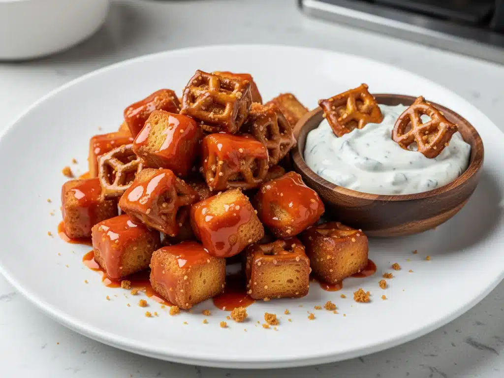 Crispy Buffalo Chicken Pretzel Bites - featured image