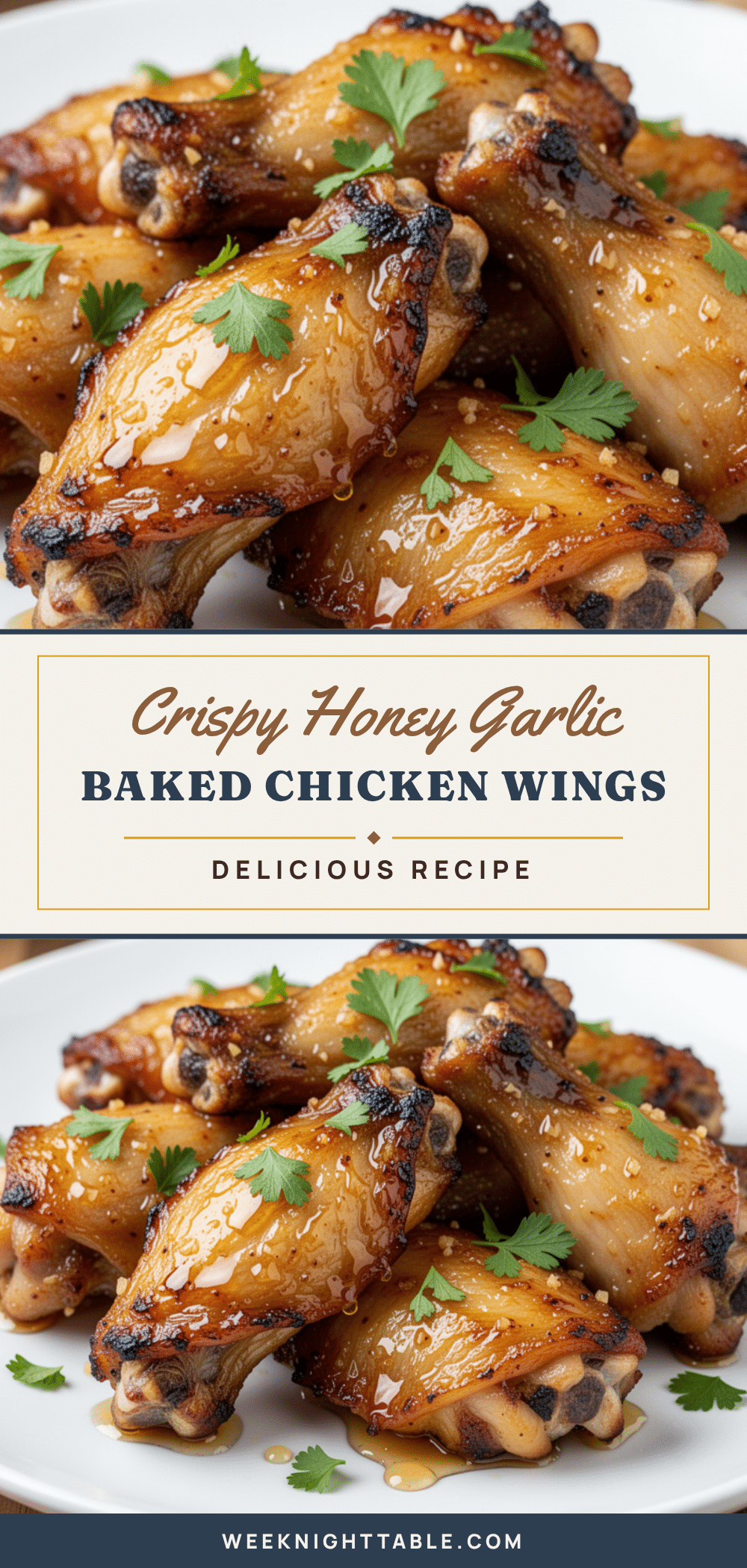 Crispy Honey Garlic Baked Chicken Wings recipe