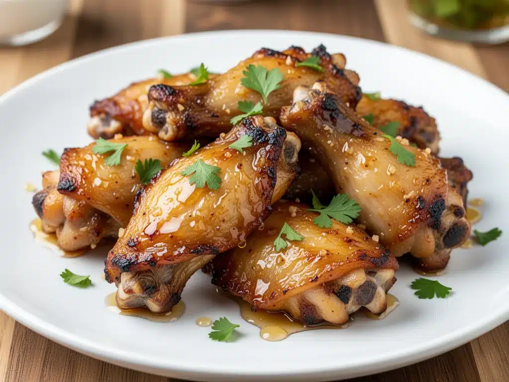 Crispy Honey Garlic Baked Chicken Wings - featured image