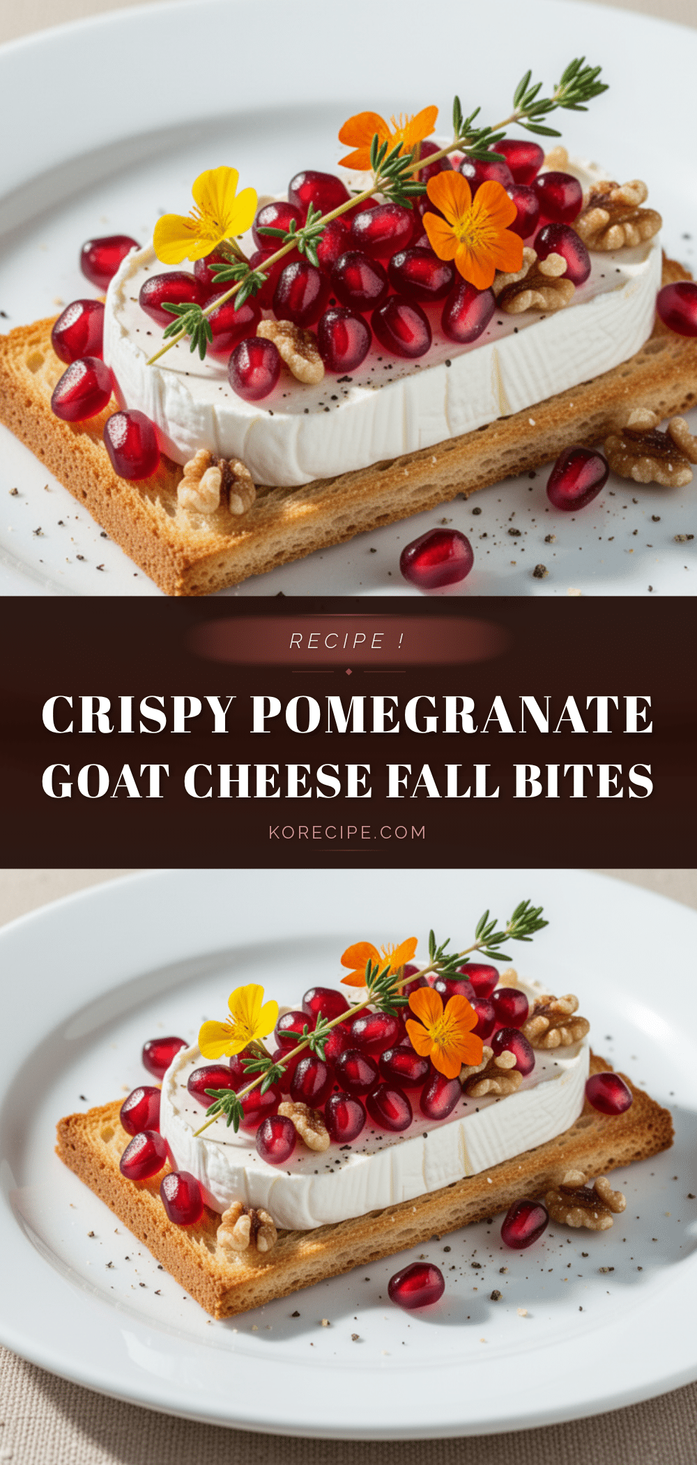 crispy pomegranate goat cheese fall bites recipe