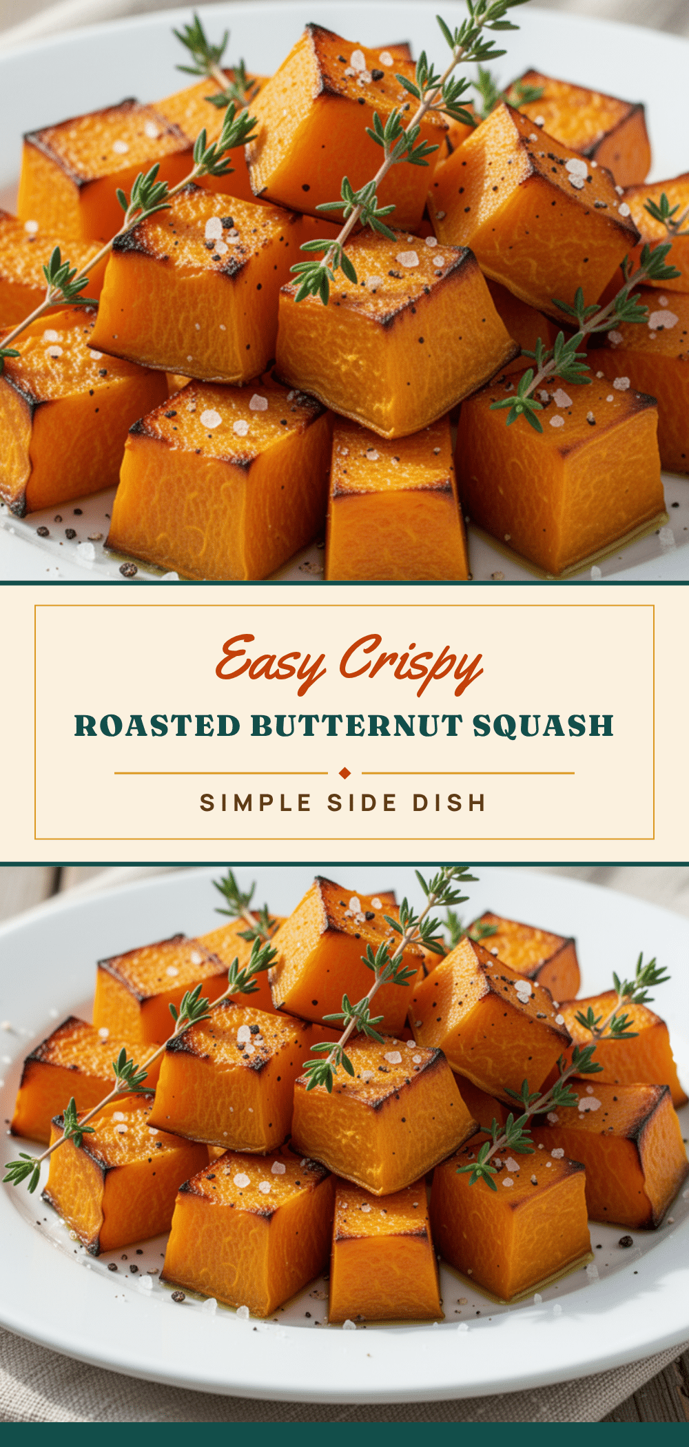 crispy roasted butternut squash cubes recipe