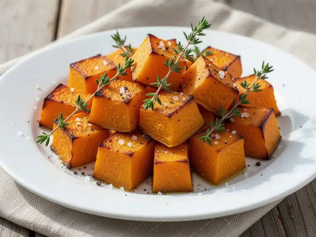 crispy roasted butternut squash cubes - featured image