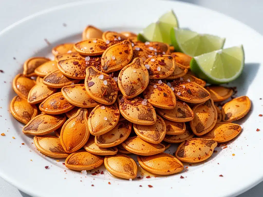 Crispy Savory Chili Lime Pumpkin Seeds - featured image
