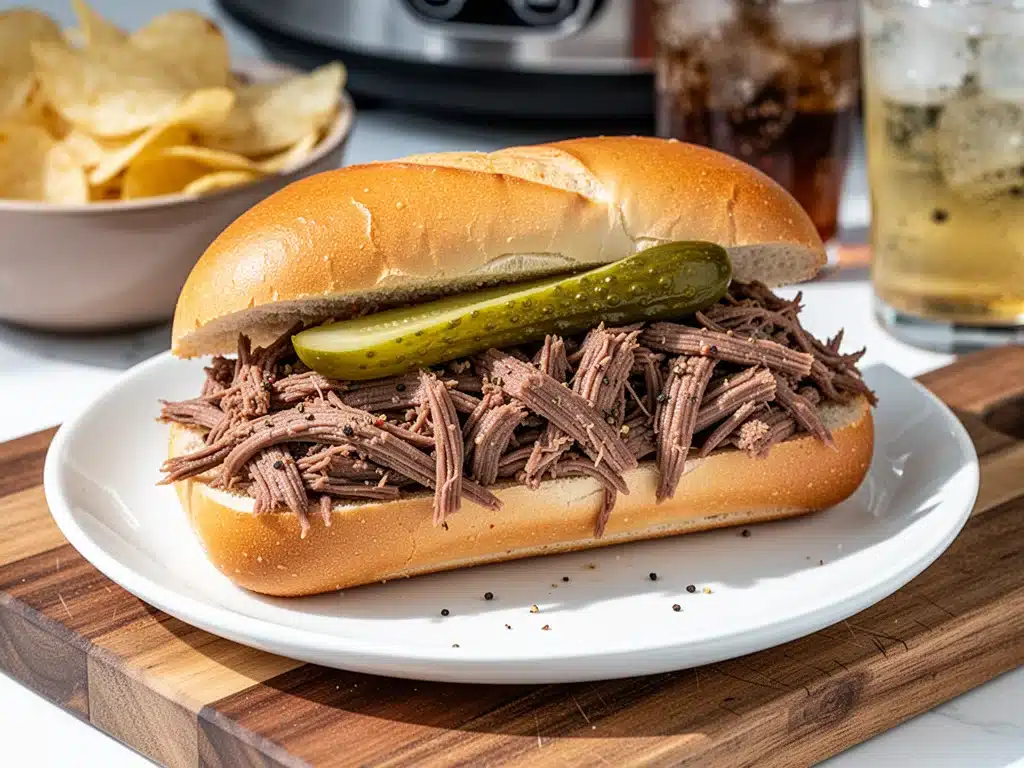 crockpot Italian beef sandwich - featured image