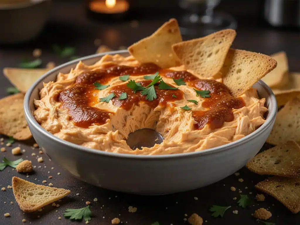 easy 3-ingredient buffalo chicken dip preparation steps