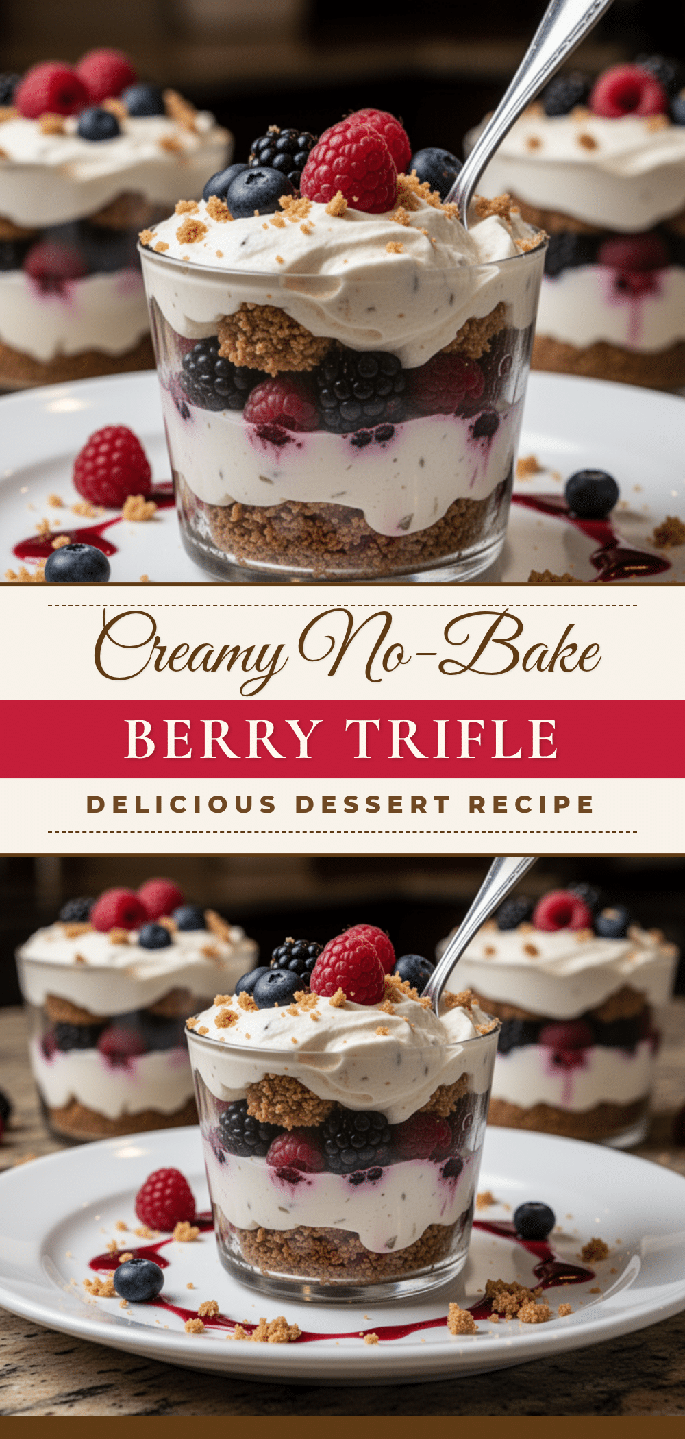 Easy 3-Ingredient No-Bake Berry Trifle recipe