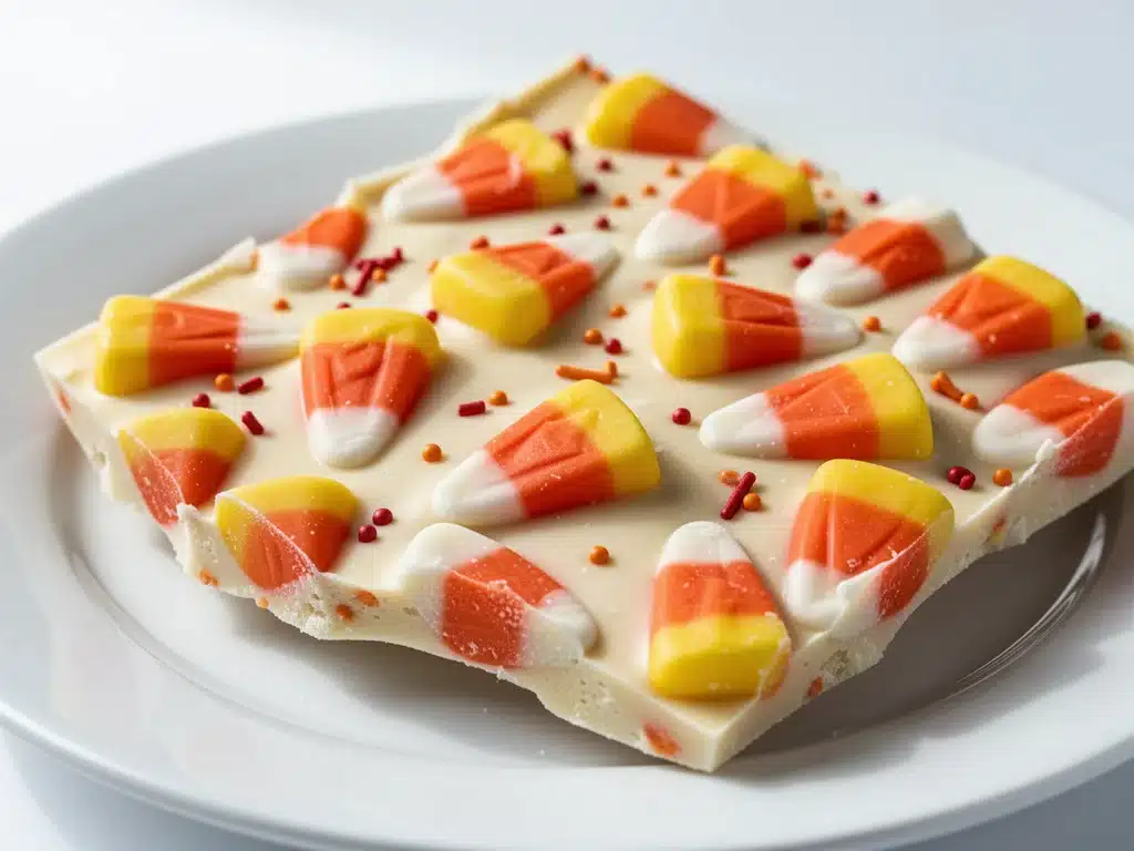 Easy Halloween Candy Corn Bark - featured image