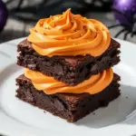 Halloween brownies with orange frosting - featured image