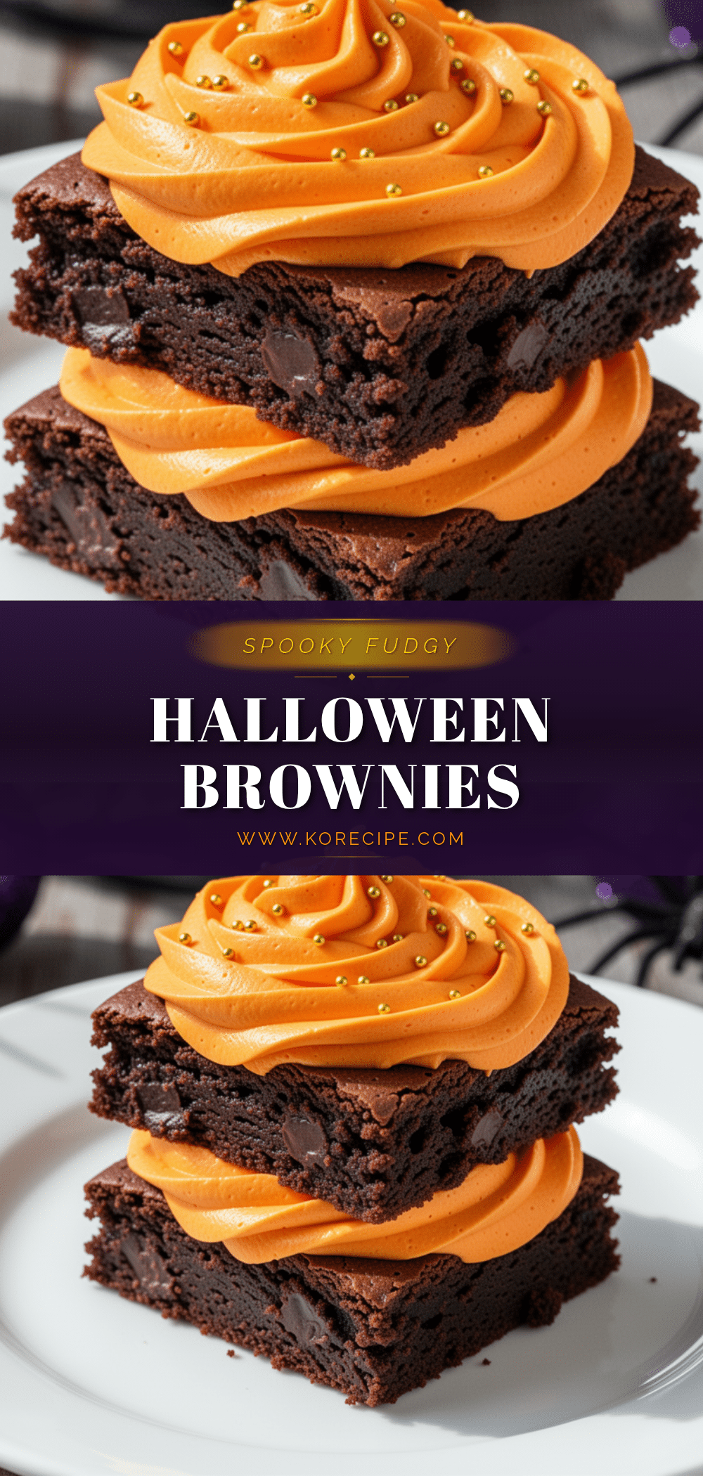 Halloween brownies with orange frosting recipe