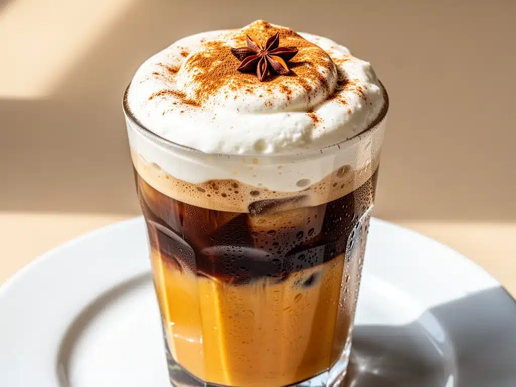 iced pumpkin cream cheese muffin latte - featured image