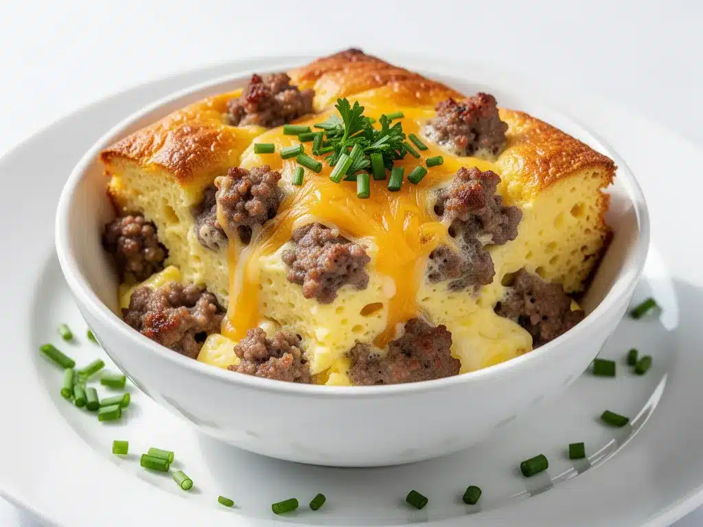 overnight sausage breakfast casserole preparation steps
