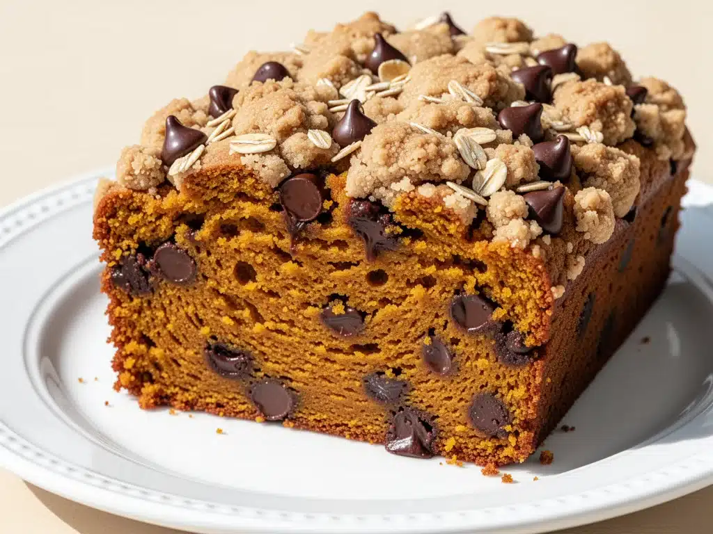 pumpkin chocolate chip bread with streusel - featured image