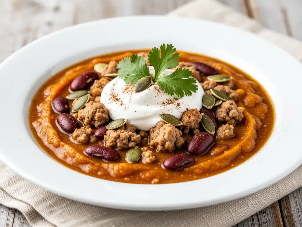 pumpkin turkey chili - featured image
