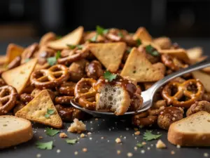 quick no-cook ranch pretzel snack mix - featured image