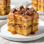 Reeses Peanut Butter Poke Cake - featured image