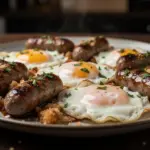 sheet pan sausage and eggs - featured image