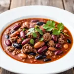 slow cooker beef and bean chili - featured image
