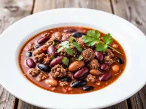 slow cooker beef and bean chili - featured image