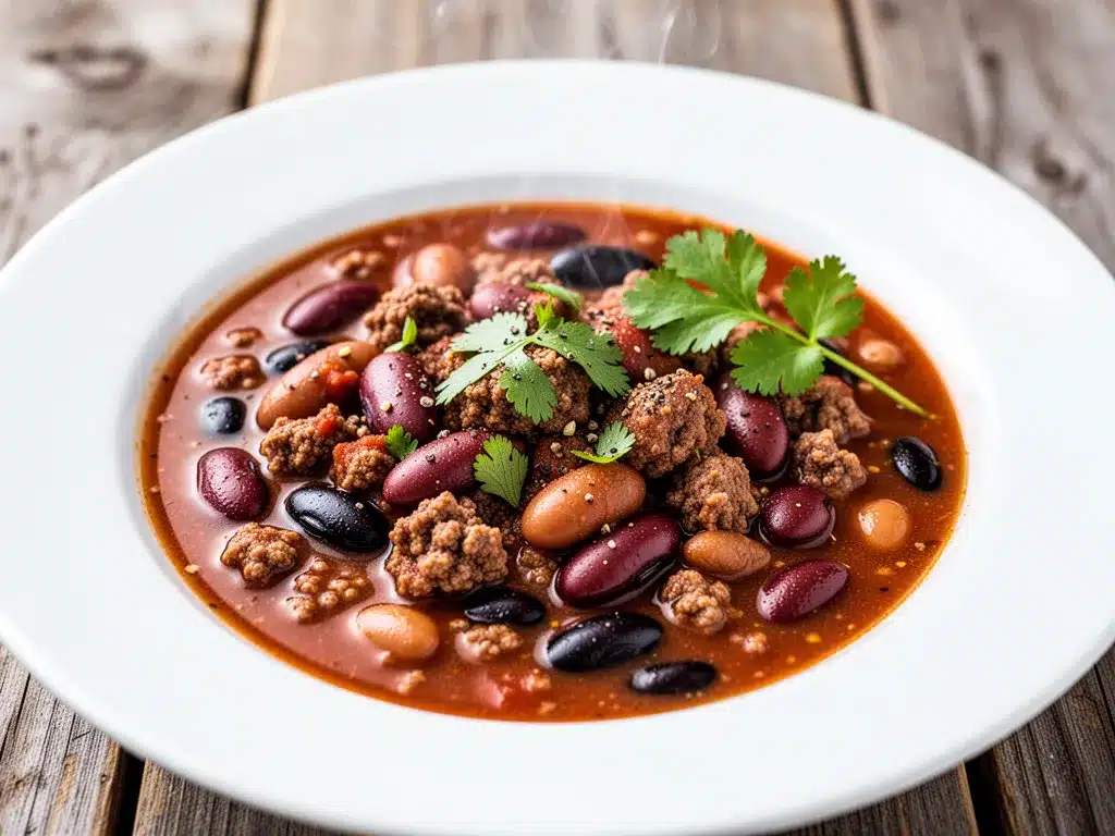 slow cooker beef and bean chili preparation steps