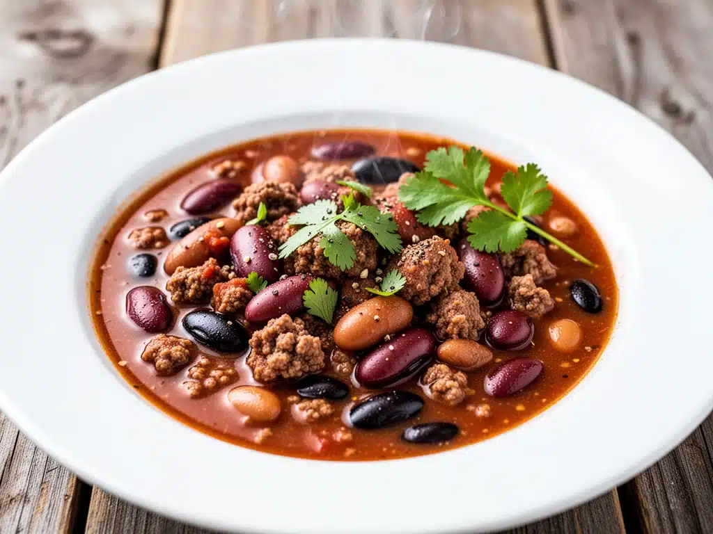 slow cooker beef and bean chili - featured image