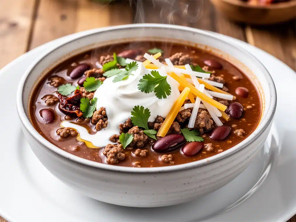 smoky chipotle beer chili - featured image