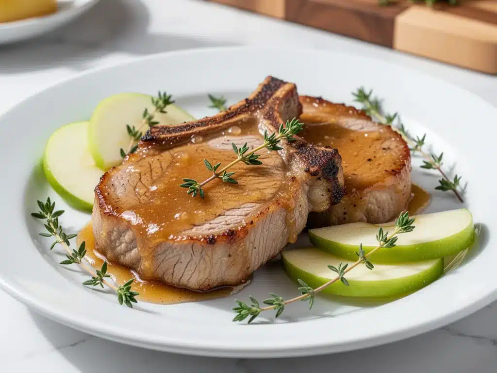 tender baked pork chops with apple cider glaze - featured image